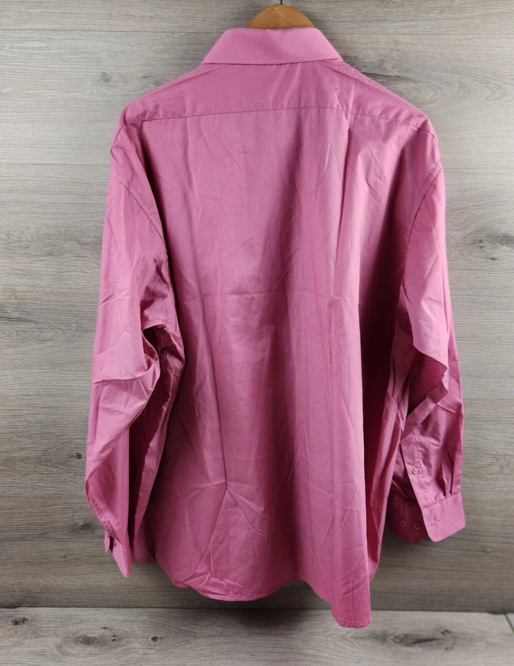 Camisa de vestir de colección Oleg Cassini para hombre 18,5 roja manga larga abotonada lisa nueva sin etiquetas Foto 2 de 4