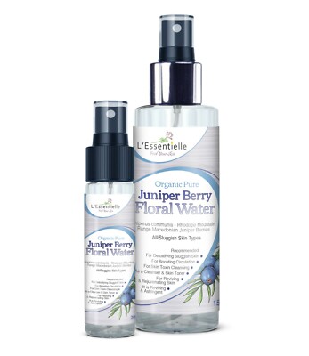 Bio 100 % Wacholder Beere Blumen Wasser DUO 30 & 150ml träge Detox belebt die Haut
