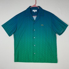 Lacoste Men's Ombre Relaxed Fit Button-up Short-Sleeve Shirt Small 38
