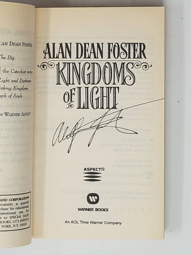 ALAN DEAN FOSTER SIGNED PB 1ST - Kingdoms of Light, 2002 - Picture 2 of 5