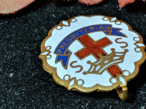 Vtg Antq WW2 Religion Insignia Pin 10k GF Guilloche Enamel Robbins Attleboro MA - Picture 5 of 9