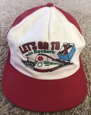 Vintage 1980  s Becker  s Beer Mesh Trucker Hat, K Brand