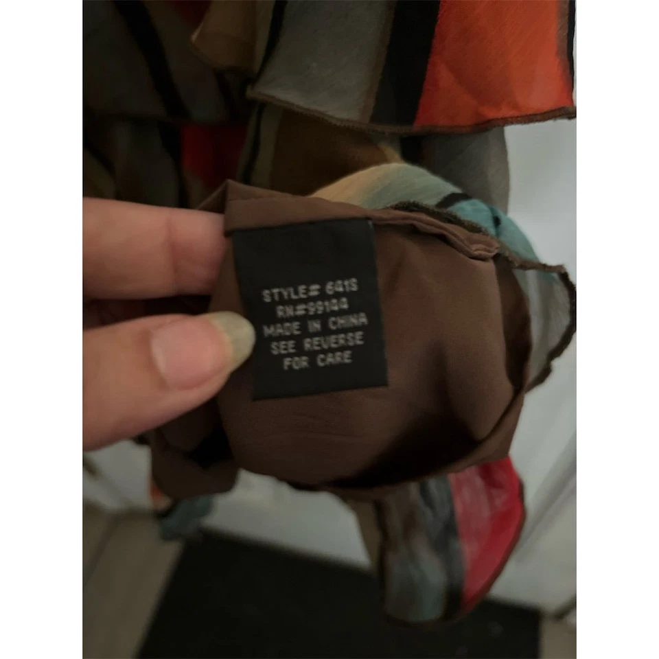 Top camisola con correa de espagueti y volantes multicolor para mujer lapislázuli M Foto 4 de 4