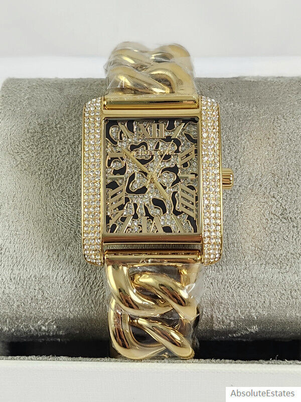 NEW Michael Kors Emery Leopard Glitz Gold Chain Watch MK7437 NEW Michael Kors Emery Leopard Glitz Gold Chain Watch MK7437