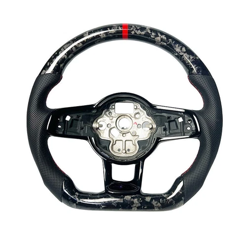 For Volkswagen VW GOLF Golf GTI / R MK7 Real Forged Carbon Fiber Steering Wheel - Picture 1 of 5