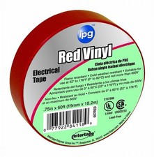LOT OF 10 ROLLS INTERTAPE 85832 3/4" X 60' RED VINYL ELECTRICAL TAPE 1008333