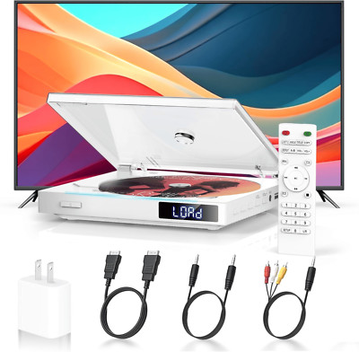 DVD Player (Region Free) Compact, Remote, All Cables, Built-in Speakers, & more