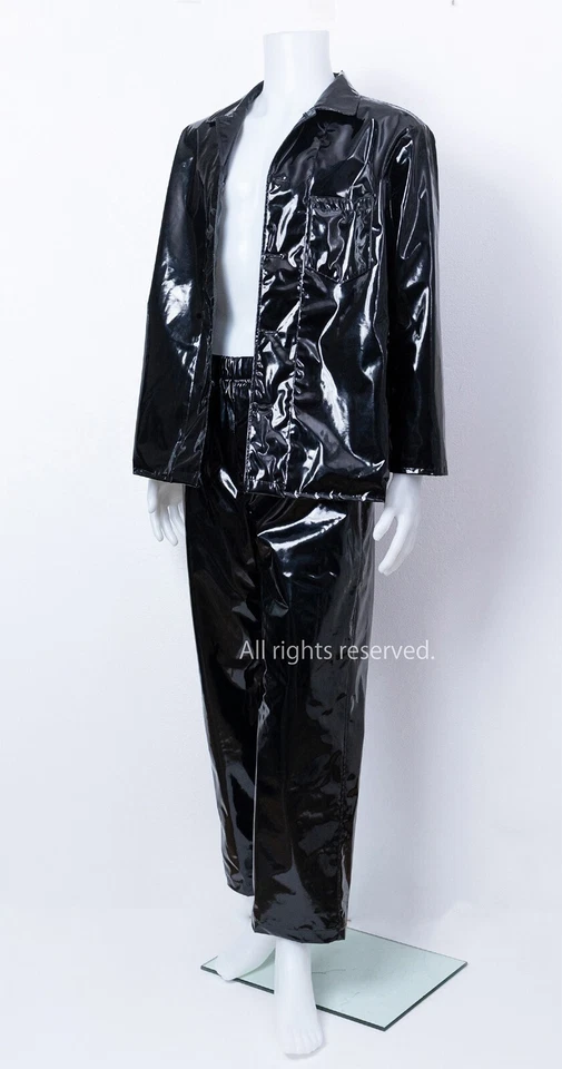 Ropa de dormir brillante de PVC (con forro de PVC) negro (talla 4 para hombre) pijama, amante del esmalte Foto 4 de 4