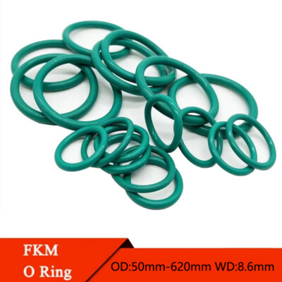 Fluorine Rubber O Rings,8.6mm Wire Diameter,  50mm-620mm OD, Seal Gasket Green 