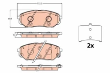 TRW GDB2195 brake pad set, disc brake for Kia