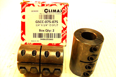 QTY 2 - GSCC-075 -075 CLIMAX - Clamping Coupling, 3/4 '' bore, 3/4'' ID Split NEW