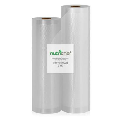 NUTRICHEF Vacuum Sealer Bags, Universal Air Vac Sealing Bags (2 Rolls, 100  ft.)