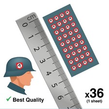 1:32 Scale Britains German *Symbol* WW2 Helmet Stickers (x36ea) for Toy Soldiers