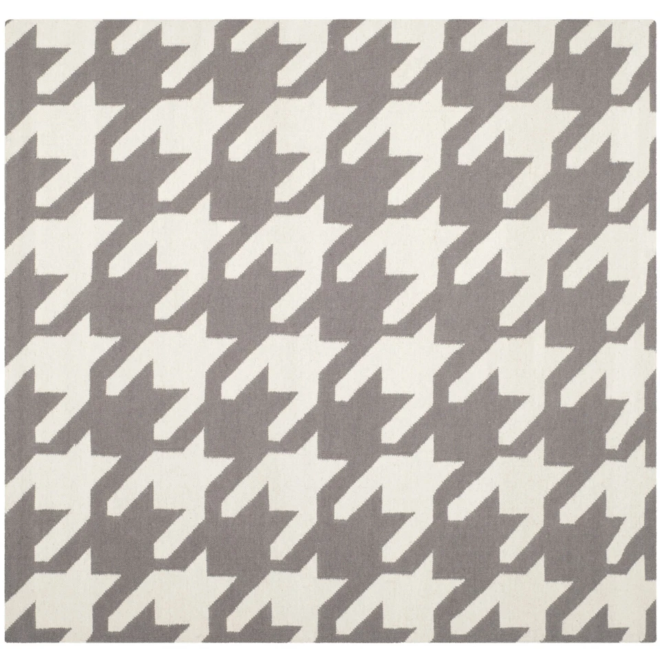 SAFAVIEH Dhurries DHU569A Handwoven Grey / Ivory Rug - Image 4 of 4