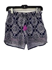 Justice Navy Blue With Floral Pattern Shorts Size 14/16 Women, Girls