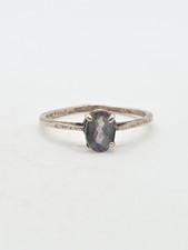 Vintage Sterling Silver 925 Oval Mystic Topaz Ring Size 8.5