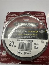 Spiderwire Stealth braid -300yds / 80lb / Moss Green- New NIP
