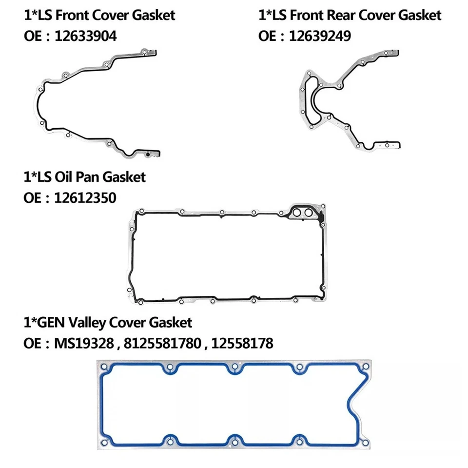 For GMC Sierra 5.3L 4.8L Chevy Silverado 1500 Tahoe 2002-06 Head Full Gasket Set Foto 3 de 4