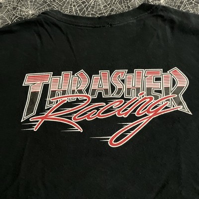 Thrasher Magazine Shirt Large Long Sleeve Skateboard Racing #13 Old School