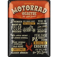 Retro Blechschild Biker-Regeln, Motorrad-Rege...