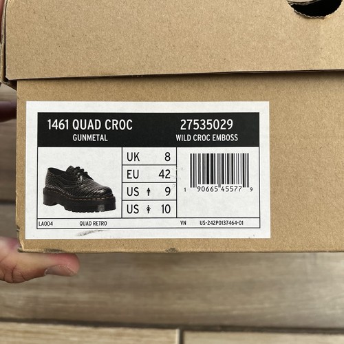 Dr. Martens - Unisex geprägte Kroko Plateau 1461 Oxford Schuhe Größe 9M - Bild 8 von 8