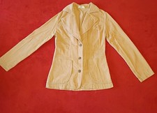 Vintage Corduroy Blazer Tan Women Size S USA Made Light Academia Retro 70s