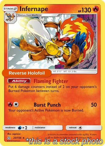 Reverse Holofoil - Infernape - 23/156 - SM - Ultra Prism - NM