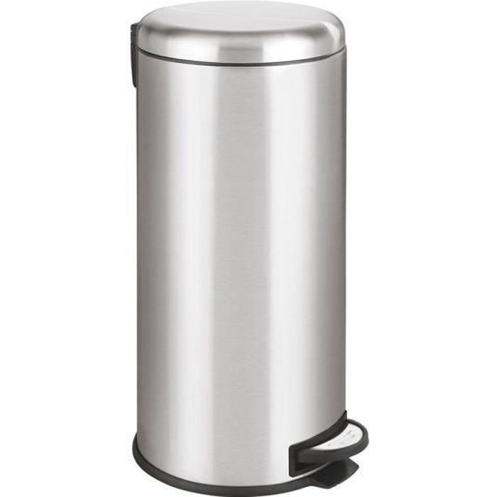 Poubelle de cuisine à pédale 30 L en acier inoxydable pour déchets ménagers
