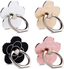 4pcs Cell Phone Ring Stand,Cell Holder Flower,360 Multicolored 