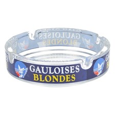 Gauloises Zigaretten Glas Aschenbecher Ashtray gr. Ausführung Rund BLONDES