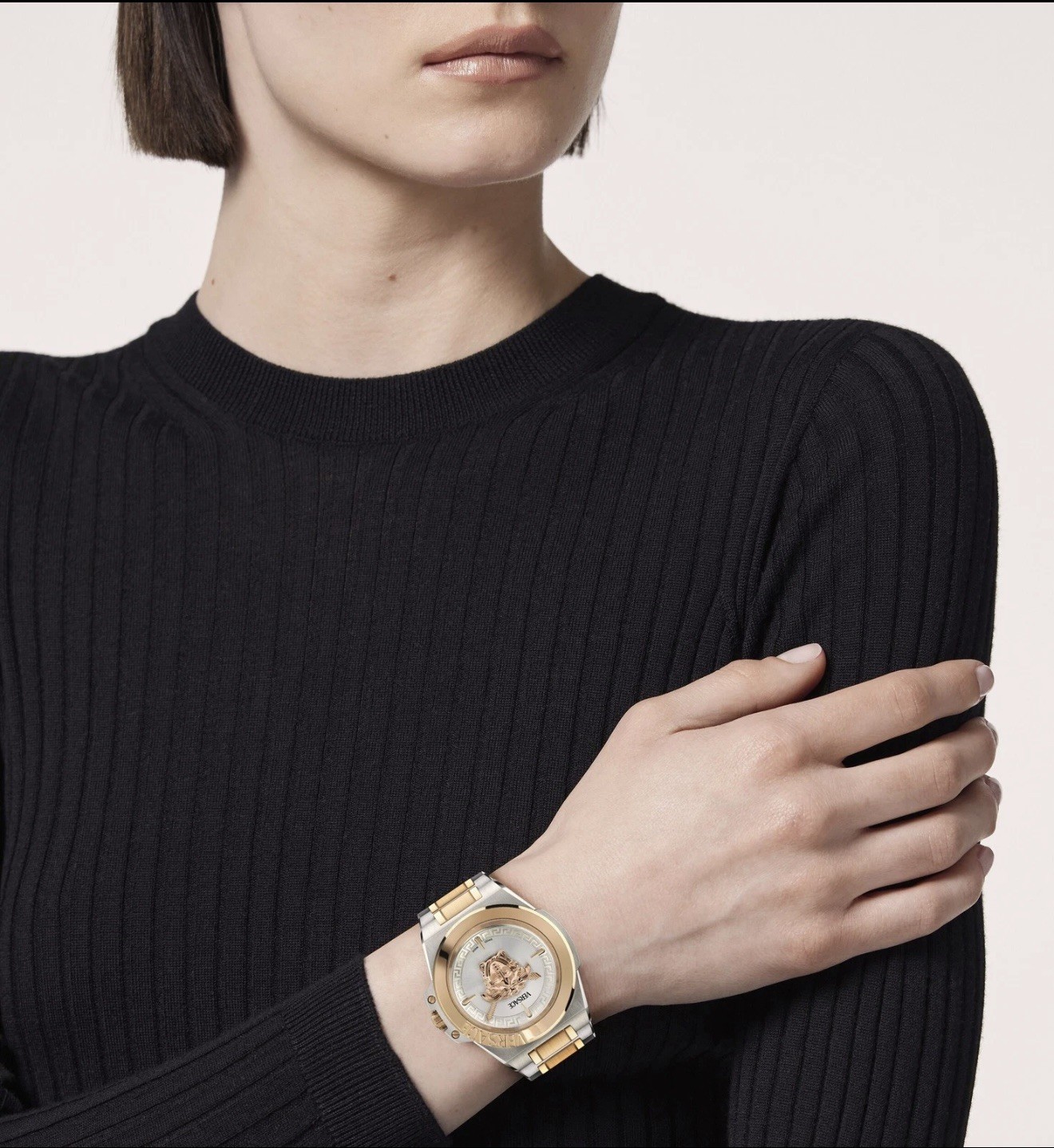 Versace VE8D00424 Hera white silver rose gold Stainless Steel Women's Watch NEW thumbnail 4