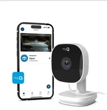 myQ - Smart Garage Security Camera - HD 1080p - Indoor Wi-Fi - White OPEN BOX