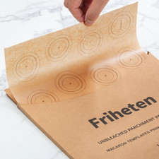 Macarons Cookie Parchment Paper Sheets Template, Pre-Cut Circle Printed Half She