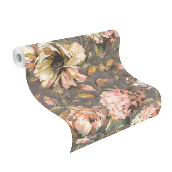 Rasch Tapete Vlies Florentine 485172 GrüN Braun Grau Rosa Stylisch Floral-image