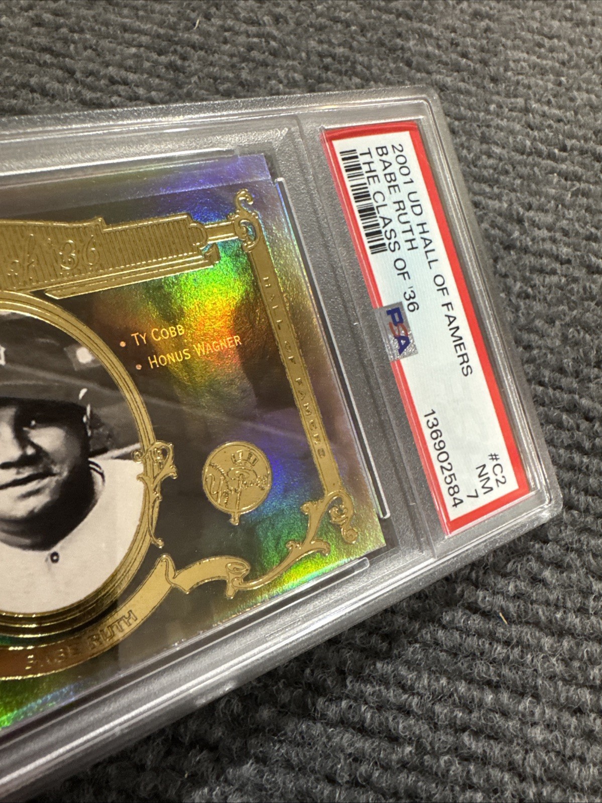 Babe Ruth Vintage Baseball Card PSA 7 Upper Deck HOF 2001 New York Yankees MLB view 9