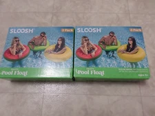 Lot of 2 Sloosh Pool Float Fruity 3 Pack Colorful Ring Swim Ring New In Box