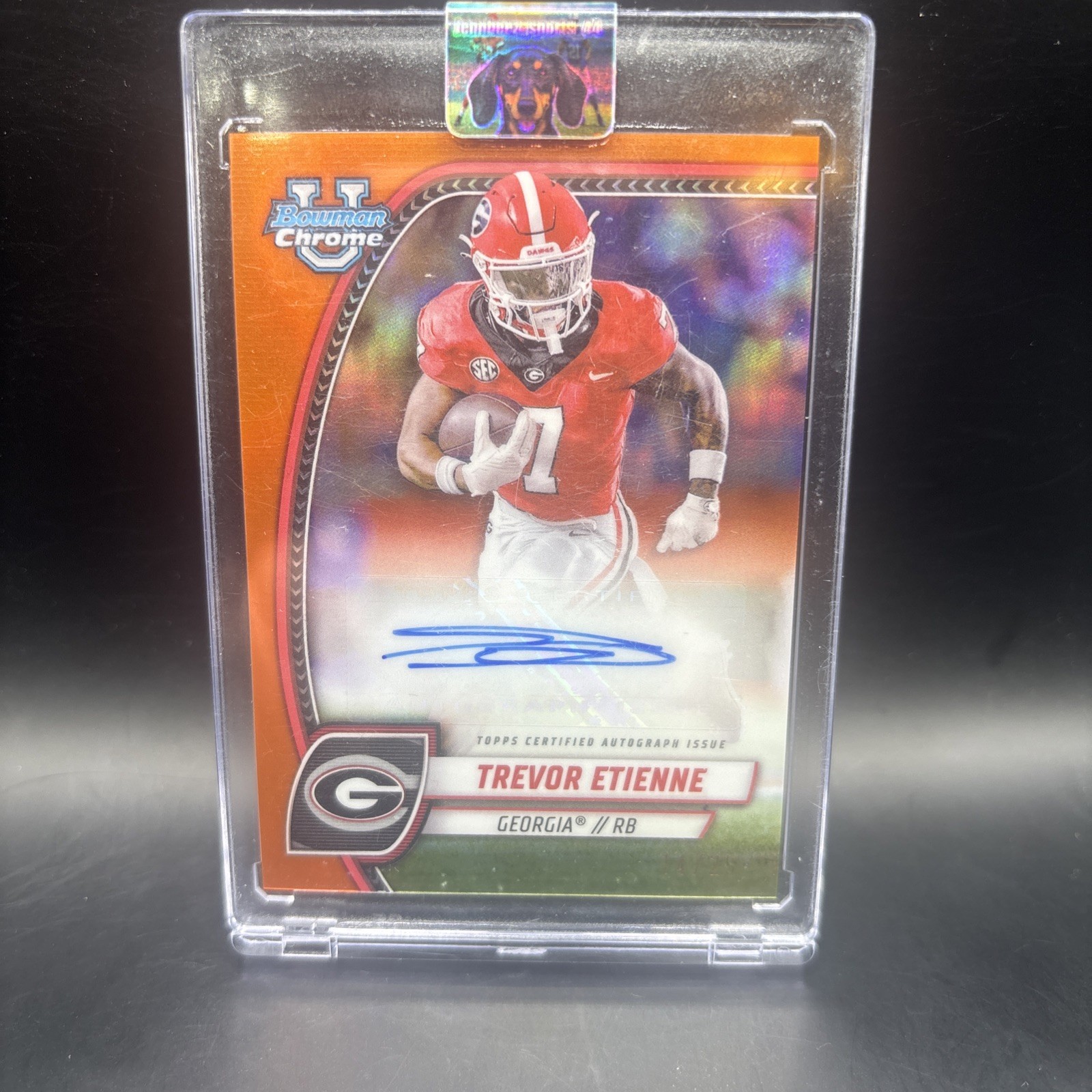2024 Bowman Chrome U Trevor Etienne Chrome Orange Prospect Auto Georgia /25