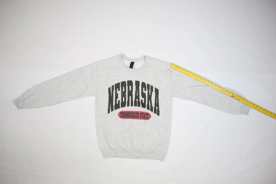 Nebraska Cornhusker State On Gildan Sweatshirt Heather Gray Heavy Blend Adult S - Image 4 of 4