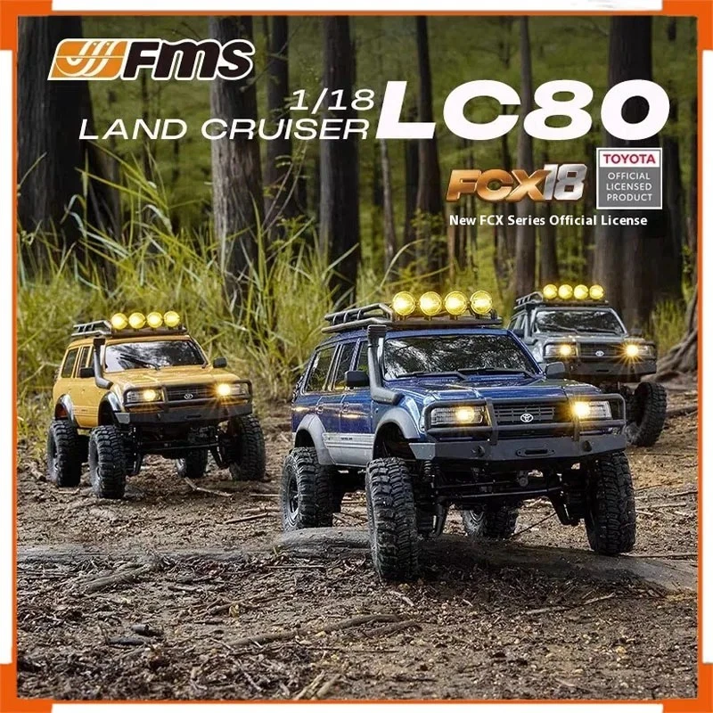 FMS FCX18 LC80 1:18 Toyota Land Cruiser 80 RC Crawler, RTR, 2-Gang, Portal Axl - Bild 2 von 4