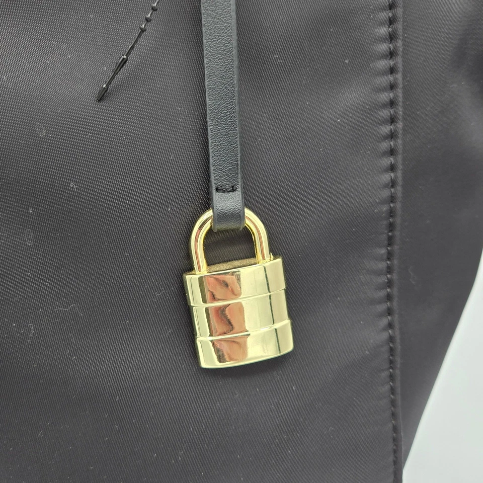 Reaction Kenneth Cole Bolso de Mano Negro Cartera Acento Dorado Candado Foto 3 de 4