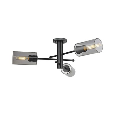 Innovations Lighting Crown Point 3-Lt 7'' Flush, MB/PSG - 434-3F-BK-G434-7SM