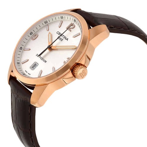 Reloj de cuarzo para hombre Certina DS Podium esfera plateada cuero marrón C0014103603701 - Imagen 2 de 3