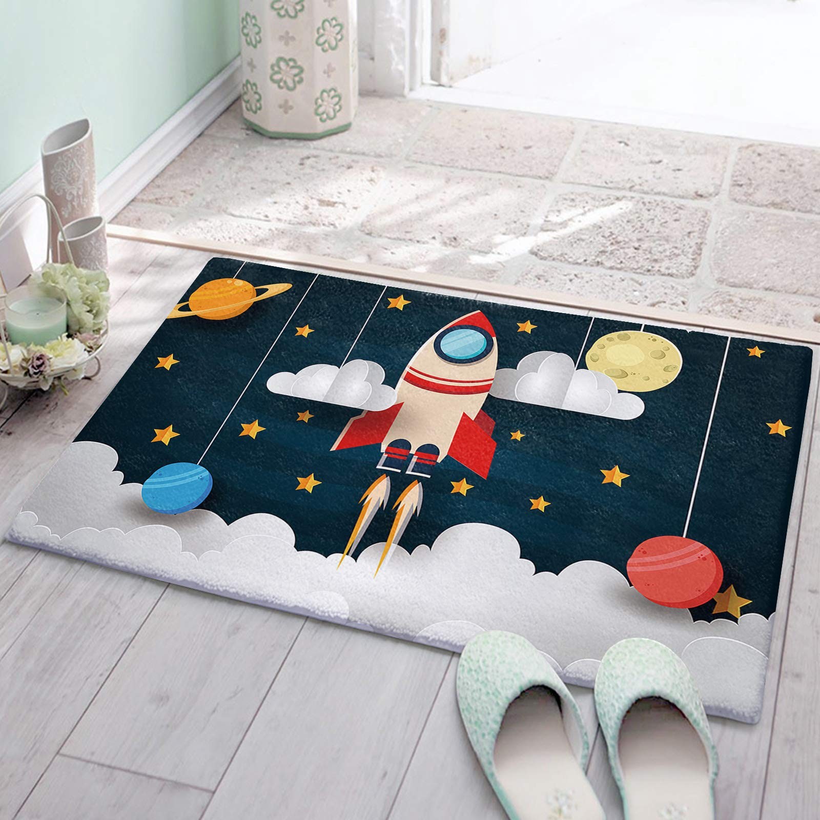 Soft Non-Slip Shaggy Bath Mat for Kids – Safe & Cozy Floor Rug  