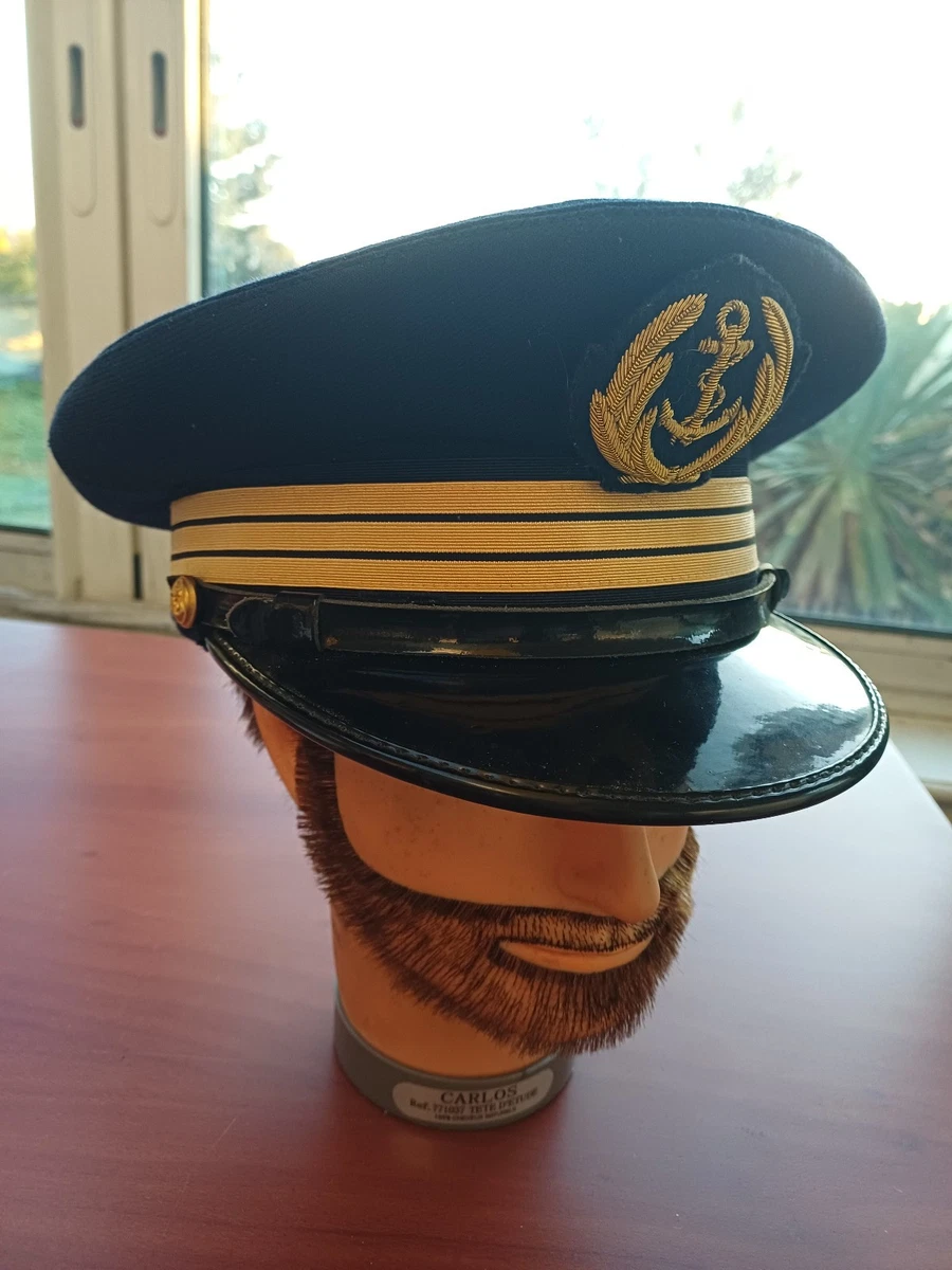 Casquette,Casquette Militaire En Cuir Véritable Pour Homme Et Femme