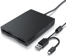 CSL - Lettore Floppy Disk Esterno USB a E USB C - Unità FDD 3,5 Pollici 1,44 MB