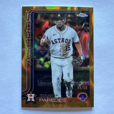 2025 Topps Chrome Update #USC29 Isaac Paredes Gold Wave Refractor /50
