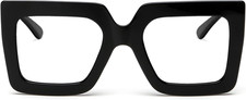 Oversized Square Blue Light Glasses for Women Cute Big Frame Glasses Fashion Cle