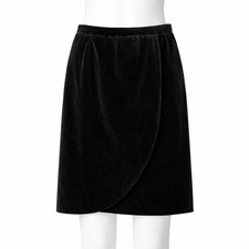 Valentino Boutique Skirt Womens 14 Black Velvet Wrap Front Made in Italy Luxury