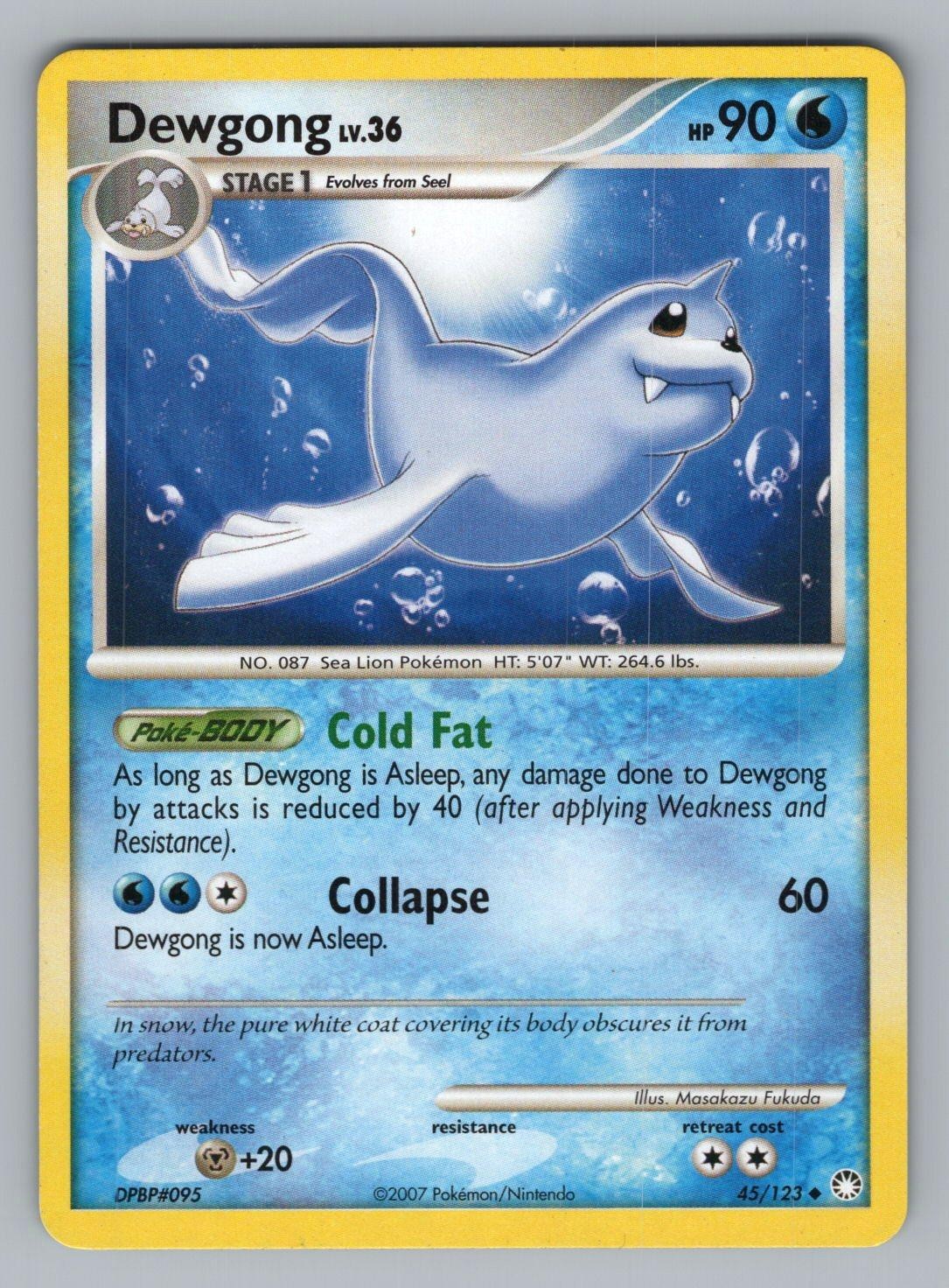 DEWGONG 45/123 UC MYSTERIOUS TREASURES POKEMON LP MT 2007