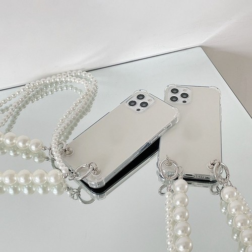 Elégante Coque Téléphone Transparente avec Chaîne Bracelets Perle pour iPhon - Photo 3 sur 24
